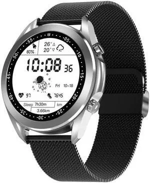 DW95 1.28 inch Color Screen Smart Watch, IP67 Waterproof,Steel Watchband,Support Bluetooth Call/Heart Rate Monitoring/Blood Pressure Monitoring/Blood Oxygen Monitoring/Sleep Monitoring (Silv