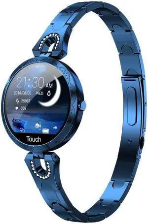 AK15 Fashion Smart Female Bracelet, 1.08 inch Color LCD Screen, IP67 Waterproof, Support Heart Rate Monitoring / Sleep Monitoring / Remote Photography (Blue) Black