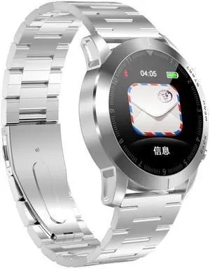 DTNO.1 S10 1.3 inches TFT Color Screen Smart Bracelet IP68 Waterproof, Steel Watchband, Support Call Reminder /Heart Rate Monitoring /Sleep Monitoring /Multi-sport Mode (Silver)