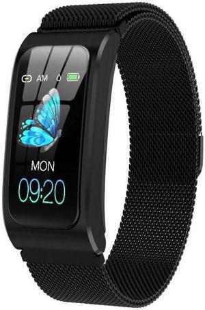 AK12 1.14 inch IPS Color Screen Smart Watch IP68 Waterproof,Metal Watchband,Support Call Reminder /Heart Rate Monitoring/Blood Pressure Monitoring/Sleep Monitoring/Predict Menstrual Cycle In