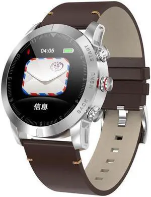 DTNO.1 S10 1.3 inches TFT Color Screen Smart Bracelet IP68 Waterproof, Leather Watchband, Support Call Reminder /Heart Rate Monitoring /Sleep Monitoring /Multi-sport Mode (Brown)
