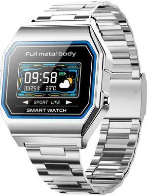 KW18  IP67 0.96 inch Steel Watchband Color Screen Smart Watch (Silver)