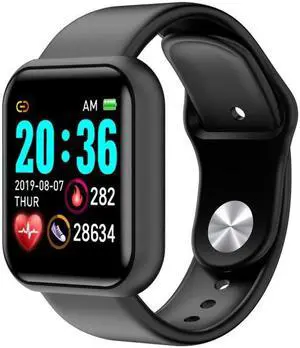 D20 1.3inch IPS Color Screen Smart Watch IP67 Waterproof,Support Call Reminder /Heart Rate Monitoring/Blood Pressure Monitoring/Sedentary Reminder (Black)