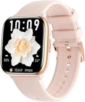 Hd12 Full Screen Bluetooth Calling Smart Watch Blood Pressure Heart Rate Blood Oxygen Multi Sport Smart Watch (Pink)