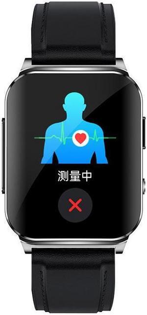 Ep03 Non-Invasive Blood Glucose Smart Watch Real-Time Dynamic Electrocardiogram Blood Pressure Temperature Heart Rate Smartwatch (Black Leather)