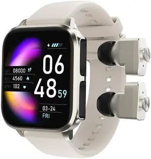 T22 2-In-1 Bluetooth Headset Call Smart Watch Heart Rate Blood Pressure Music Control Smart Watch (Gold)