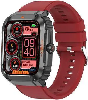 Et550 Bluetooth Calling Smart Watch Outdoor Three-Proof Sports Ecg Blood Glucose Heart Rate Body Temperature Monitoring (Red)