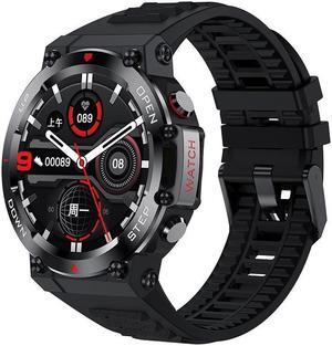 Ak45 Smart Call Bracelet 1.32 Inch Ips Full Circle Full Angle Heart Rate Blood Pressure Monitoring Bluetooth Call Watch (Black)