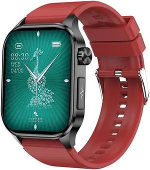 Et580 Bluetooth Calling Ecg Smart Watch Blood Glucose Heart Rate Body Temperature Monitoring Multi-Sport Smart Watch (Red)