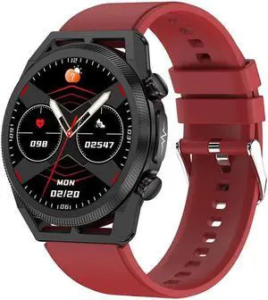 Et310 Bluetooth Calling Non-Invasive Blood Glucose Smart Watch Ecg Uric Acid Blood Lipid Body Temperature Sos Smart Watch (Red)