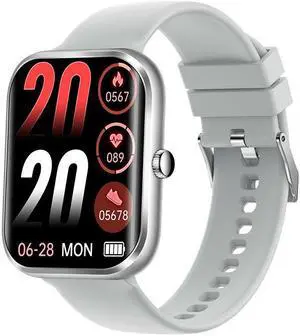 Ak58 Bluetooth Calling Smart Watch 1.96-Inch Heart Rate Blood Pressure More Than Sport Smart Watch (Silver)