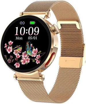 Et490 Women's Ecg Smart Watch Bluetooth Calling 1.27-Inch Blood Lipid Uric Acid Multi-Sports Smart (Gold Steel)