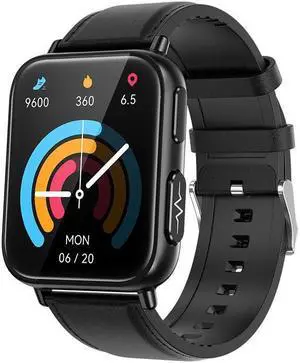 Tk10 Ecg Smart Watch Ecg Non-Invasive Blood Glucose Heart Rate Blood Pressure Blood Oxygen Multi-Exercise Smart Watch (Black Leather)