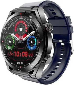 Et450 Bluetooth Call Smart Watch Ecg Ecg Blood Glucose Heart Rate Body Temperature Blood Oxygen Smart Watch (Blue) Black