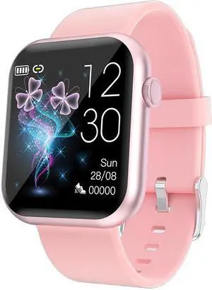 R3l Full Touch Smart Watch Heart Rate Blood Oxygen Watch Ui Built-In 20 Languages Support Playing Games (Pink)