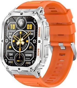 K61pro Three-Proof Call Smart Watch Music Weather 1.96 Inch Heart Rate Blood Pressure Blood Oxygen Smart Watch (Orange)