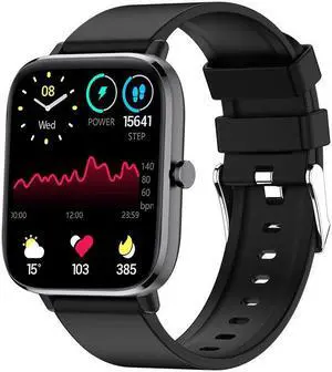 T45s Smart Watch Call Body Temperature Detection Heart Rate Blood Pressure Oximeter Step Female Cycle Smart Watch (Black)