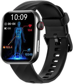 Nx13 Ecg + Ppg Bluetooth Calling Heart Rate Blood Pressure Blood Glucose More Than Sport Smart Watch (Black)