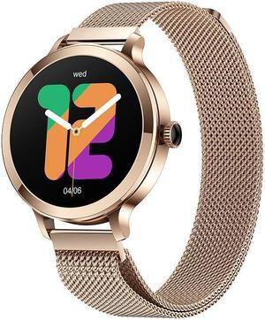 Nx7amoled Screen Bluetooth Call Smart Watch Heart Rate Blood Pressure Blood Oxygen Multi-Sport Smart Watch (Gold Steel)