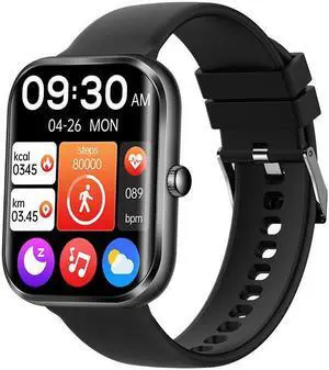 Ak58 Bluetooth Calling Smart Watch 1.96-Inch Heart Rate Blood Pressure More Than Sport Smart Watch (Black)