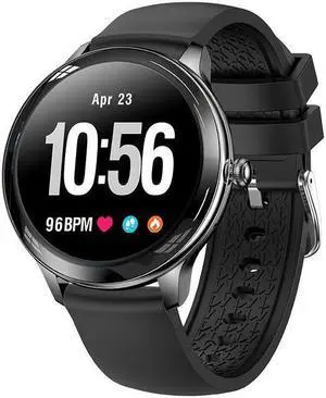 V33 Women Smart Call Watch 1.09 Round Screen Heart Rate Blood Pressure Blood Oxygen Monitoring Sports Call Bracelet (Black)