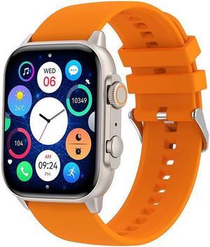 Hk95 Bluetooth Call Smart Watch 1.95 Inch Heart Rate Blood Pressure Blood Oxygen Monitoring Multi-Sport Smart Watch (Orange)