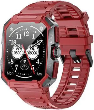 Ak47 Bluetooth Calling Smart Watch Three-Proof Outdoor Sports Multi-Dial Step Counting Heart Rate Smart Watch (Red)