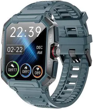 Ak47 Bluetooth Calling Smart Watch Three-Proof Outdoor Sports Multi-Dial Step Counting Heart Rate Smart Watch (Blue) Black