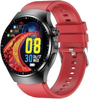 Tk25 Ecg Blood Glucose Uric Acid Bluetooth Talk Smart Watch Body Temperature Heart Rate Multi-Exercise Smart Watch (Red)