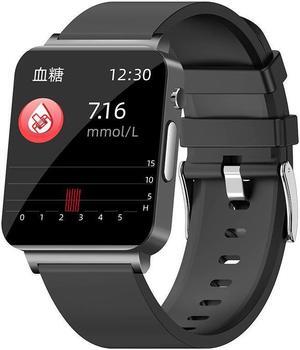 Ks03 Ecg Non-Invasive Blood Glucose Smart Watch Heart Rate Blood Pressure Temperature Monitoring Smart Bracelet Sports Watch (Black)