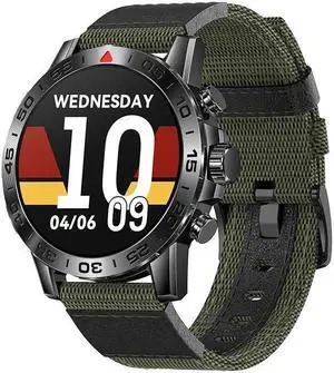 I81 Bluetooth Call Smart Watch Music Play Heart Rate Blood Pressure Multi-Sport Waterproof Smart Watch (Green Nylon)