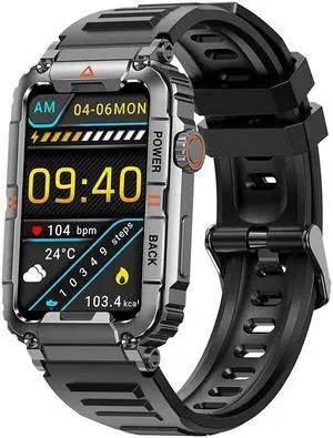 Kr88 Bluetooth Calling Smart Watch Voice Assistant Heart Rate Blood Pressure Monitoring Multi-Sport Smart Watch (Black)