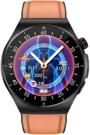 Et340 Bluetooth Calling Smart Watch Blood Glucose Uric Acid Blood Lipid Ecg + Ppg More Than Sport Smart Watch (Brown Leather)