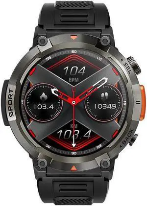 S100 Bluetooth Call Sports Fitness Smart Watch Flashlight Music Heart Rate Blood Pressure Smart Watch (Black Three Beads)