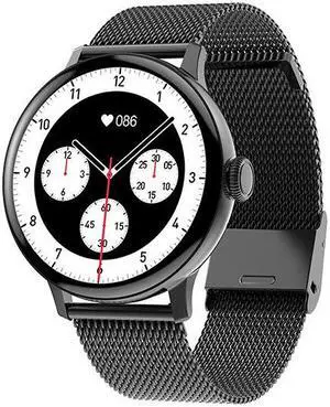 Dt2 Bluetooth Calling Music Variety Sport Mode Smart Bracelet Heart Rate Sleep Monitoring Smart Watch (Black Steel)
