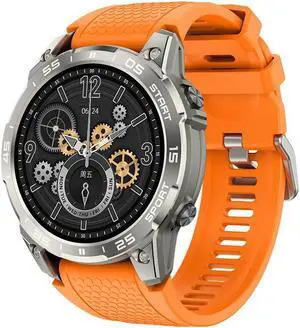 New S57a Bluetooth Call Smartwatch 1.43-Inch 466*466 Heart Rate Blood Pressure Multi-Exercise Smartwatch (Orange)