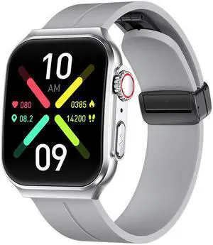 Nx15 Ecg Ecg Bluetooth Call Smart Watch 1.96 Inch Heart Rate Blood Pressure Multi-Sport Smart Watch (Silver)