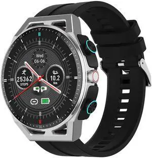 T20 Smart Watch Tws Watch Two-In-One Heart Rate Monitoring Controlled By Music Call Reminder Smart Watch (Silver)