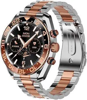Aw35 Bluetooth Calling Smart Watch Siri Dial Heart Rate Weather Multi Sport Smart Watch (Inter-Gold Rose)