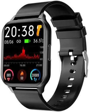 Q26 1.69-Inch Body Temperature Smart Bracelet Heart Rate Blood Oxygen Blood Pressure Monitoring Sport Smart Watch (Black)
