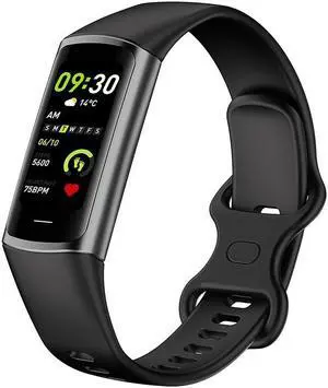 C68 Men's And Women's Smart Bracelet Genuine Rate Health Monitoring Bracelet Sport Step Counting Ip68 Waterproof Smart Bracelet (Black)