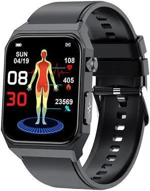 E530 Non-Invasive Blood Glucose Body Temperature Smart Watch Blood Pressure Blood Oxygen Heart Rate Weather Music Alarm Clock Smart Watch (Black)