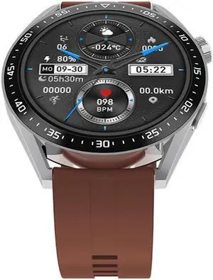 Amax3pro Bluetooth Calling Smart Watch Heart Rate Blood Pressure Weather Music Sport Smart Watch (Brown)