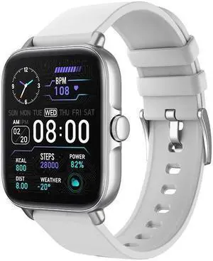 Y22 Bluetooth Calling Smart Watch Full Screen Touch Heart Rate Blood Pressure Oximeter Step Information Photo Music Weather (White)