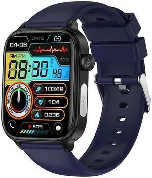 2024Et570 Bluetooth Call Smart Watch Ecg Ecg Body Temperature Heart Rate Blood Pressure Multi-Sport Smart (Blue) Black