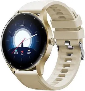 Zl50 Call Smart Watch Blood Pressure Blood Oxygen Monitoring Voice Assistant Weather Music Sport Smart Watch (Gold)