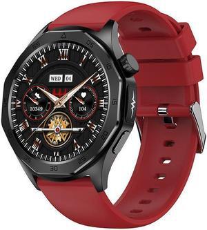 Et480 Ecg Bluetooth Call Body Fat Blood Pressure Blood Glucose Heart Rate Blood Pressure Women's Health Multi-Sport Smart Watch (Red)
