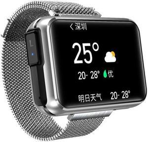 T91 Smart Bracelet Bluetooth Headset Two-In-One Color Screen Pedometer Exercise Heart Rate Blood Pressure Monitoring Bracelet (Silver Steel)