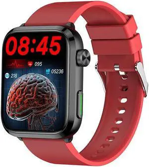 F220 Bluetooth Call Smart Watch Blood Glucose Laser Physiotherapy Uric Acid Blood Lipid Body Temperature Monitoring Smart Watch (Red)