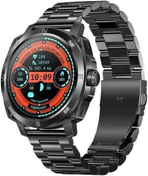 Amoled Screen I89 Bluetooth Calling Smart Watch Message Reminder Music Heart Rate Blood Pressure Sport Smart Watch (Black Bead Steel)